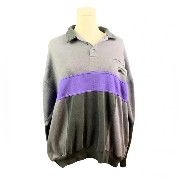 Vintage Willow Bay Gray‎ & Purple Pullover Sweatshirt (Size XL) - Picture 1 of 2